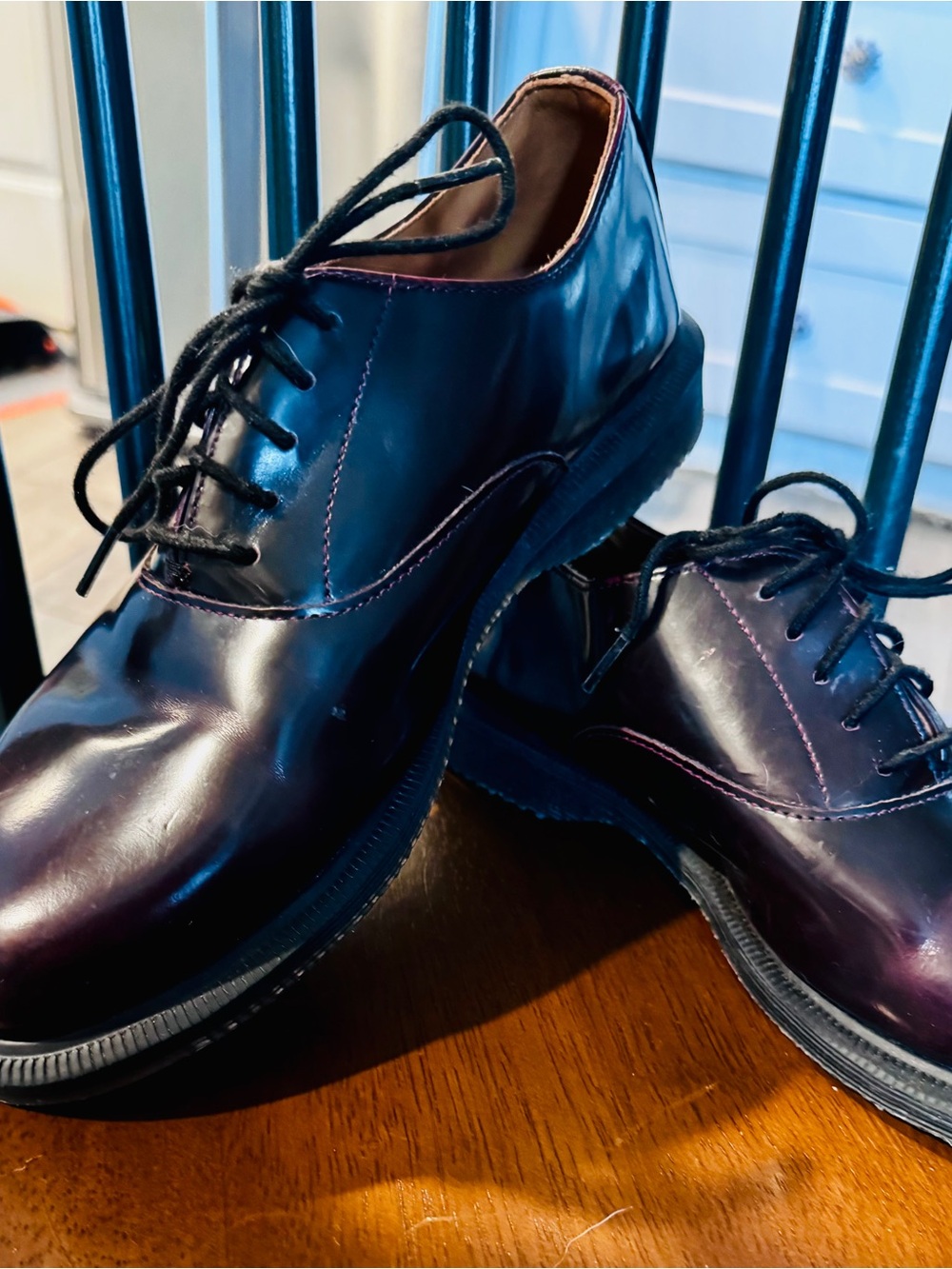 Dr. Martens Women's Lace-Up Oxfords - Black/Burgundy
